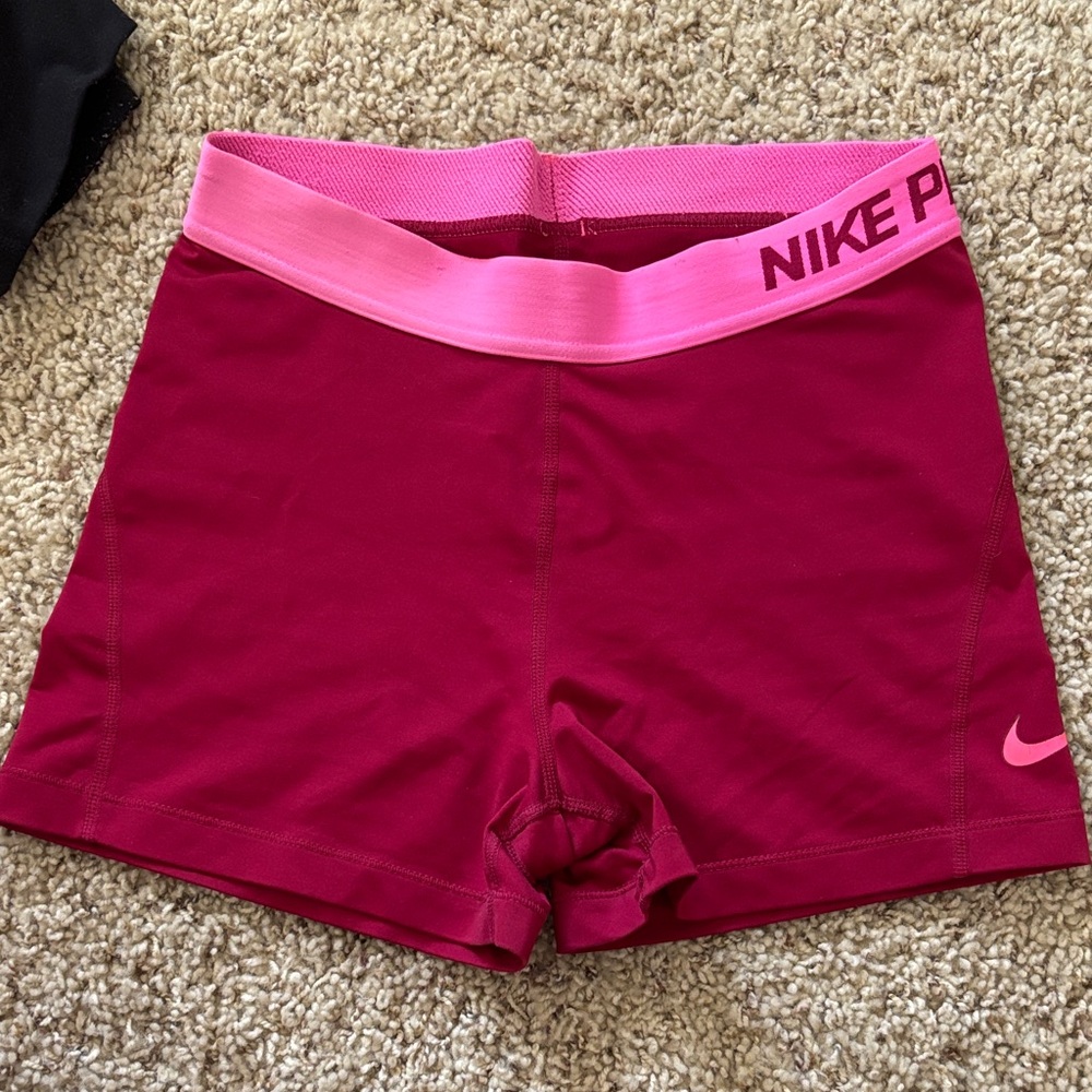 Nike Fuchsia and Magenta Pro Shorts